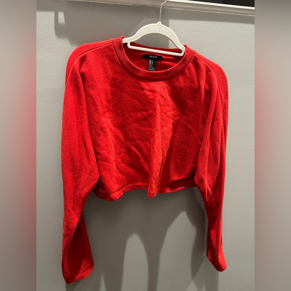 Red cropped long sleeve size small
